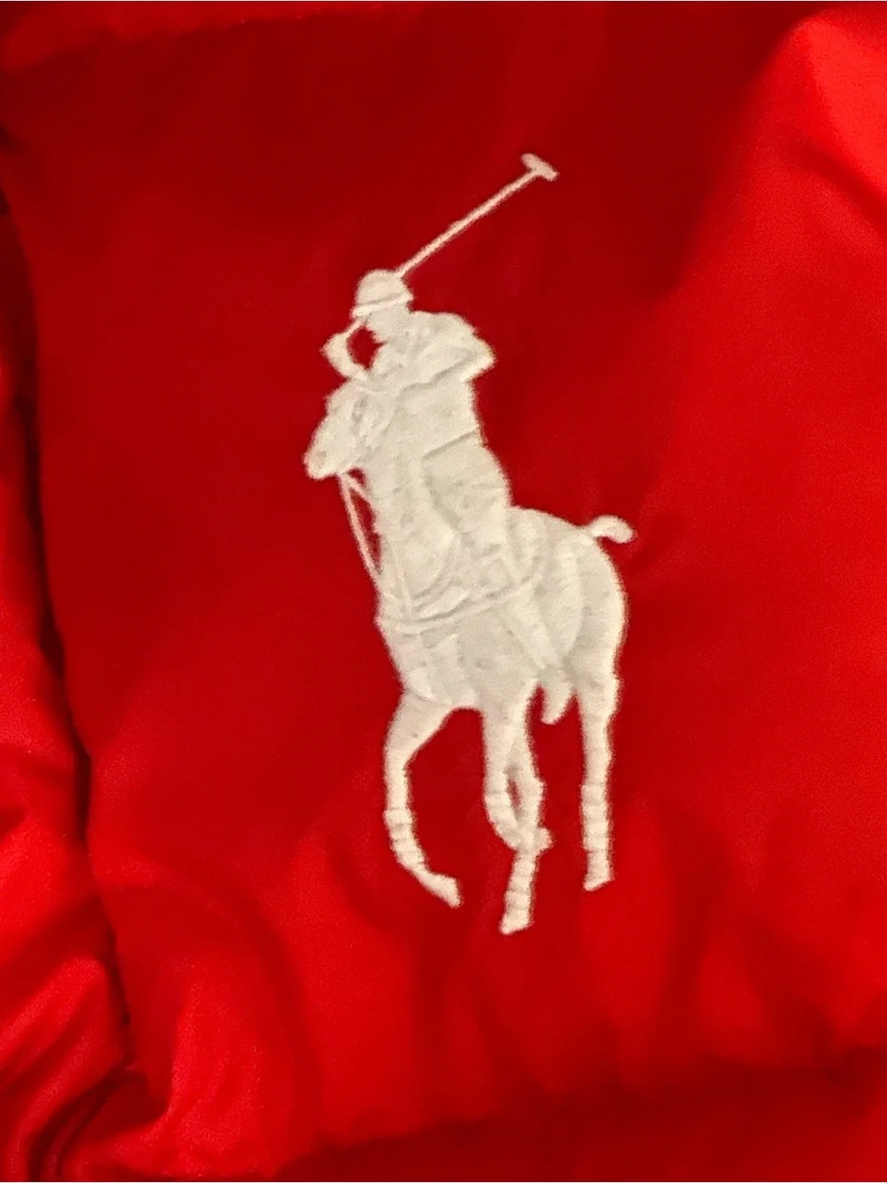 Ralph Lauren Boys Bright Red Puffer Vest with White Polo Emblem